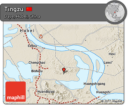 Shaded Relief 3D Map of Tingzu