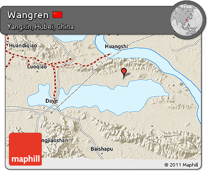 Shaded Relief 3D Map of Wangren