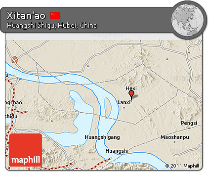 Shaded Relief 3D Map of Xitan'ao