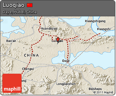Shaded Relief 3D Map of Luoqiao