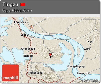 Shaded Relief 3D Map of Tingzu