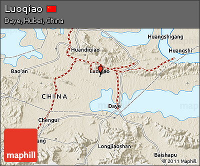 Shaded Relief 3D Map of Luoqiao