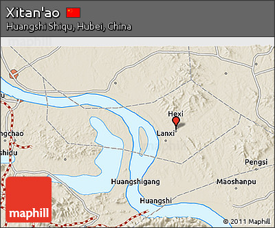 Shaded Relief 3D Map of Xitan'ao