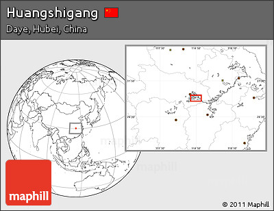 Blank Location Map of Huangshigang