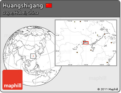 Blank Location Map of Huangshigang