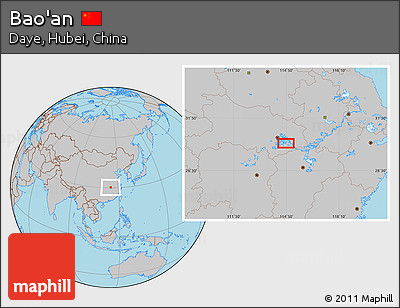 Gray Location Map of Bao'an