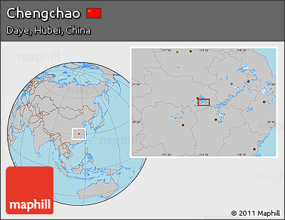 Gray Location Map of Chengchao