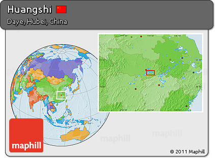 Political Location Map of Huangshi