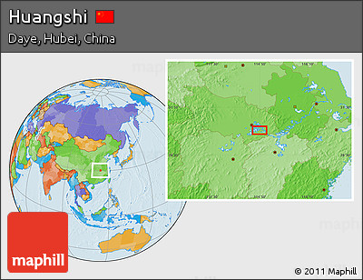 Political Location Map of Huangshi