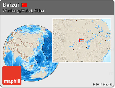 Shaded Relief Location Map of Beizui