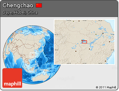 Shaded Relief Location Map of Chengchao