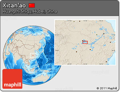 Shaded Relief Location Map of Xitan'ao