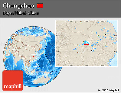 Shaded Relief Location Map of Chengchao