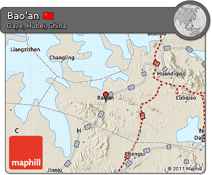 Shaded Relief Map of Bao'an