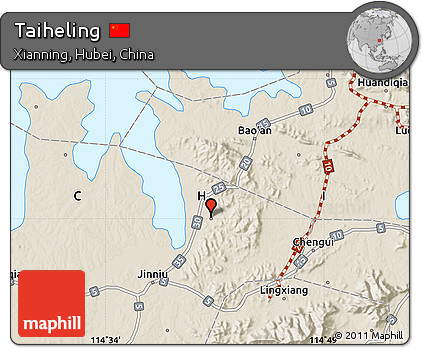 Shaded Relief Map of Taiheling