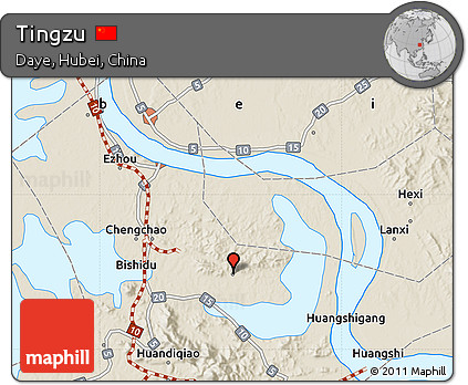 Shaded Relief Map of Tingzu