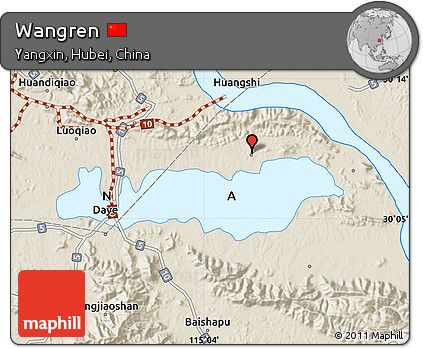 Shaded Relief Map of Wangren
