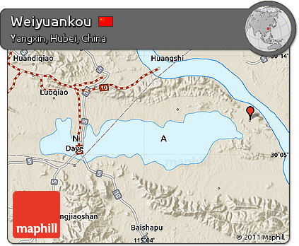 Shaded Relief Map of Weiyuankou