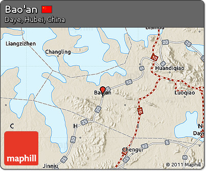 Shaded Relief Map of Bao'an