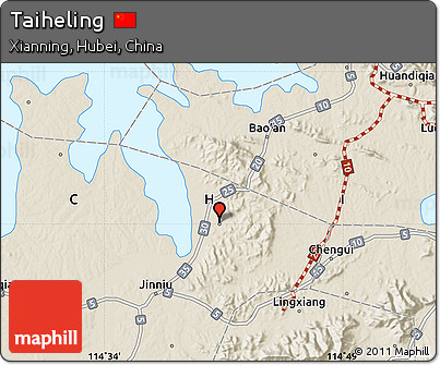 Shaded Relief Map of Taiheling