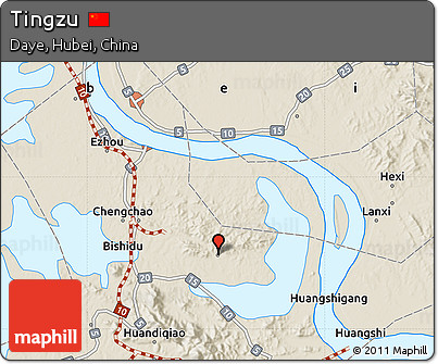 Shaded Relief Map of Tingzu