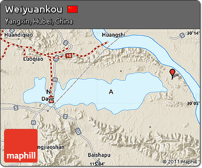 Shaded Relief Map of Weiyuankou