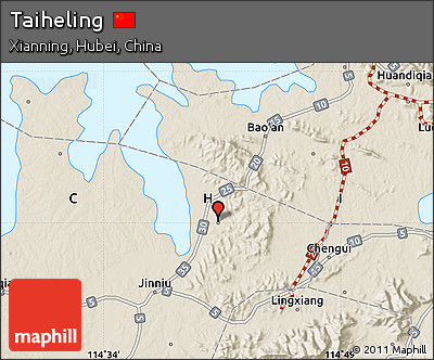 Shaded Relief Map of Taiheling