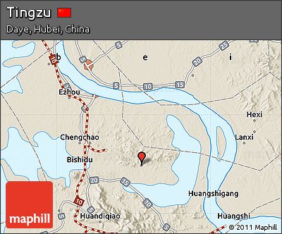 Shaded Relief Map of Tingzu