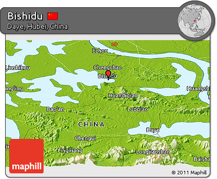 Physical Panoramic Map of Bishidu