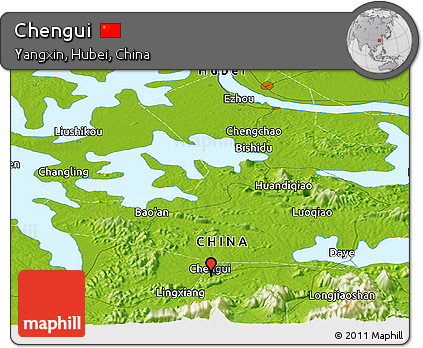 Physical Panoramic Map of Chengui