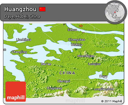 Physical Panoramic Map of Huangzhou