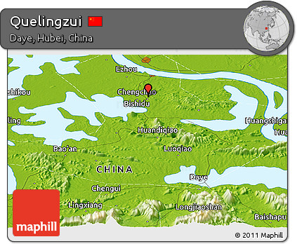 Physical Panoramic Map of Quelingzui