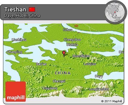 Physical Panoramic Map of Tieshan