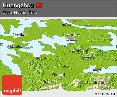 Physical Panoramic Map of Huangzhou