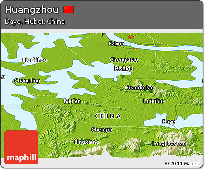 Physical Panoramic Map of Huangzhou