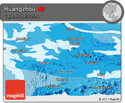 Political Panoramic Map of Huangzhou