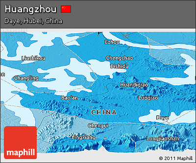 Political Panoramic Map of Huangzhou