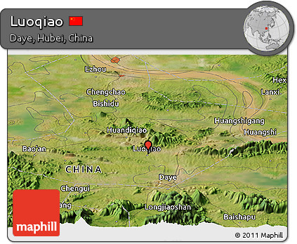 Satellite Panoramic Map of Luoqiao