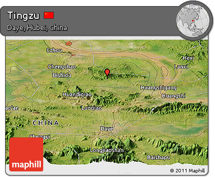Satellite Panoramic Map of Tingzu