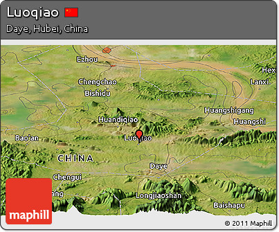 Satellite Panoramic Map of Luoqiao