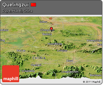 Satellite Panoramic Map of Quelingzui