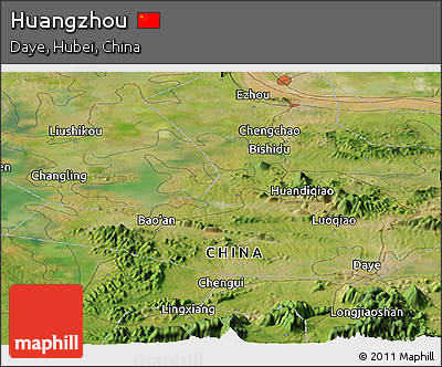 Satellite Panoramic Map of Huangzhou