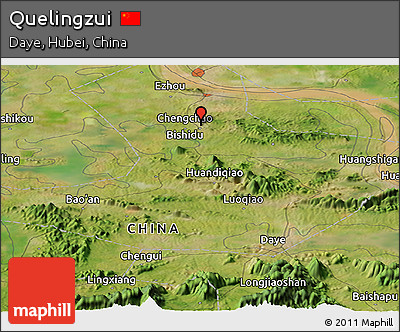 Satellite Panoramic Map of Quelingzui