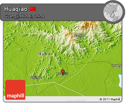Physical 3D Map of Huaqiao