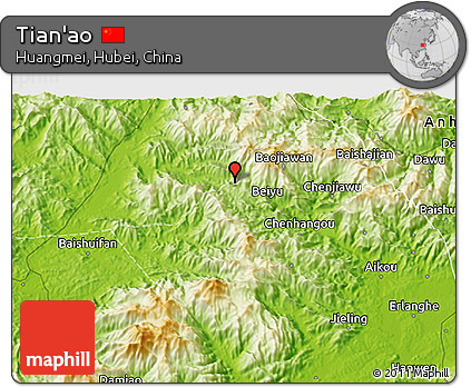 Physical 3D Map of Tian'ao