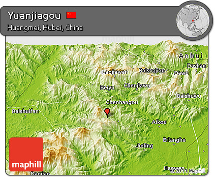 Physical 3D Map of Yuanjiagou