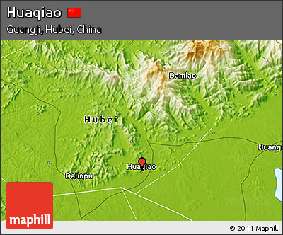 Physical 3D Map of Huaqiao