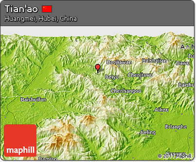 Physical 3D Map of Tian'ao
