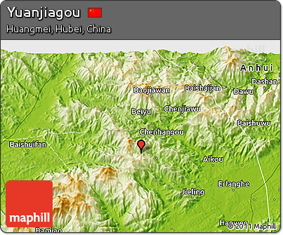 Physical 3D Map of Yuanjiagou