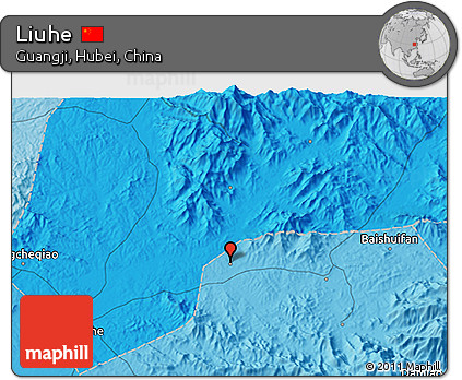 Political 3D Map of Liuhe